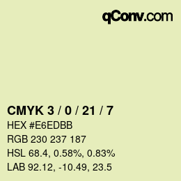 カラーコード: CMYK 3 / 0 / 21 / 7 | qconv.com
