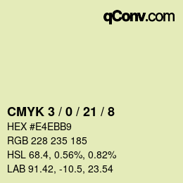 カラーコード: CMYK 3 / 0 / 21 / 8 | qconv.com