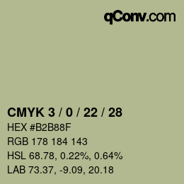 Farbcode: CMYK 3 / 0 / 22 / 28 | qconv.com