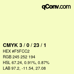 Color code: CMYK 3 / 0 / 23 / 1 | qconv.com
