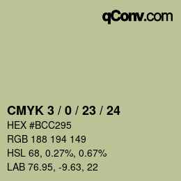 カラーコード: CMYK 3 / 0 / 23 / 24 | qconv.com