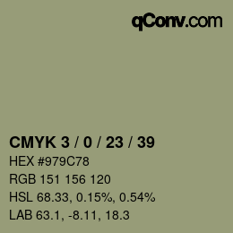 颜色代码: CMYK 3 / 0 / 23 / 39 | qconv.com