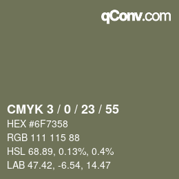 Color code: CMYK 3 / 0 / 23 / 55 | qconv.com