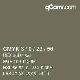 Color code: CMYK 3 / 0 / 23 / 56 | qconv.com