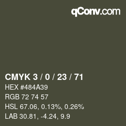颜色代码: CMYK 3 / 0 / 23 / 71 | qconv.com