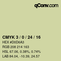 Farbcode: CMYK 3 / 0 / 24 / 16 | qconv.com