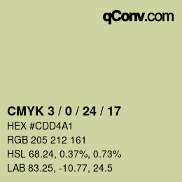 カラーコード: CMYK 3 / 0 / 24 / 17 | qconv.com