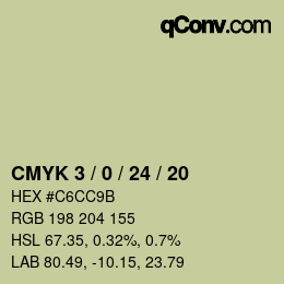 カラーコード: CMYK 3 / 0 / 24 / 20 | qconv.com