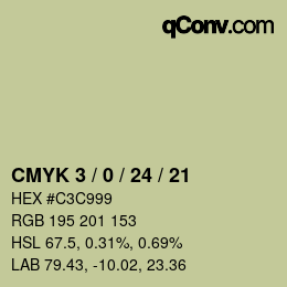 カラーコード: CMYK 3 / 0 / 24 / 21 | qconv.com