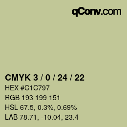 カラーコード: CMYK 3 / 0 / 24 / 22 | qconv.com