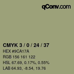 Farbcode: CMYK 3 / 0 / 24 / 37 | qconv.com