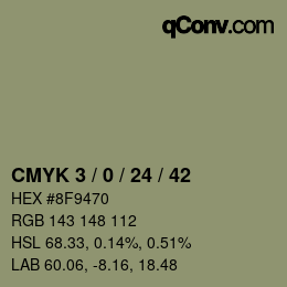 カラーコード: CMYK 3 / 0 / 24 / 42 | qconv.com