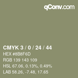カラーコード: CMYK 3 / 0 / 24 / 44 | qconv.com