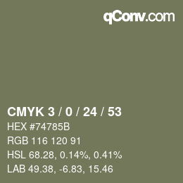 カラーコード: CMYK 3 / 0 / 24 / 53 | qconv.com