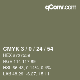 カラーコード: CMYK 3 / 0 / 24 / 54 | qconv.com