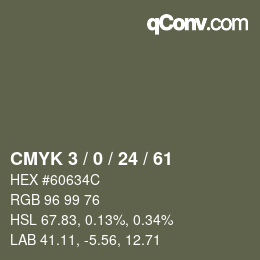 颜色代码: CMYK 3 / 0 / 24 / 61 | qconv.com