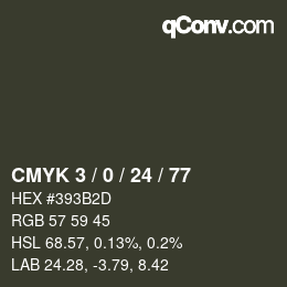カラーコード: CMYK 3 / 0 / 24 / 77 | qconv.com