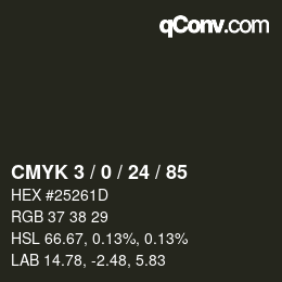 Color code: CMYK 3 / 0 / 24 / 85 | qconv.com