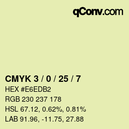 カラーコード: CMYK 3 / 0 / 25 / 7 | qconv.com