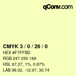 Color code: CMYK 3 / 0 / 26 / 0 | qconv.com