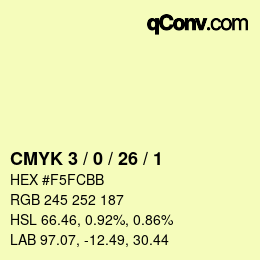 カラーコード: CMYK 3 / 0 / 26 / 1 | qconv.com