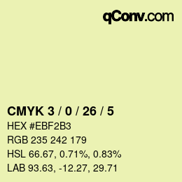 カラーコード: CMYK 3 / 0 / 26 / 5 | qconv.com