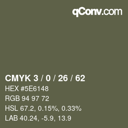 カラーコード: CMYK 3 / 0 / 26 / 62 | qconv.com