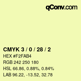 Color code: CMYK 3 / 0 / 28 / 2 | qconv.com