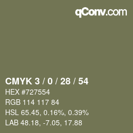 Color code: CMYK 3 / 0 / 28 / 54 | qconv.com