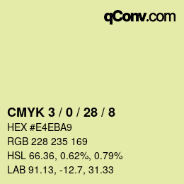 カラーコード: CMYK 3 / 0 / 28 / 8 | qconv.com