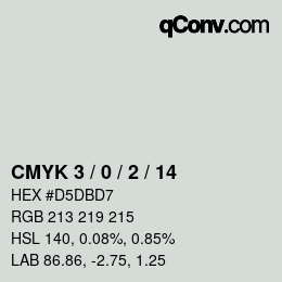 カラーコード: CMYK 3 / 0 / 2 / 14 | qconv.com