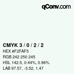 颜色代码: CMYK 3 / 0 / 2 / 2 | qconv.com