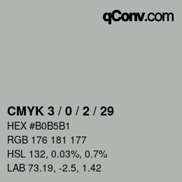 Color code: CMYK 3 / 0 / 2 / 29 | qconv.com