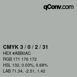 Color code: CMYK 3 / 0 / 2 / 31 | qconv.com