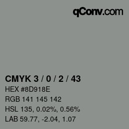 Color code: CMYK 3 / 0 / 2 / 43 | qconv.com