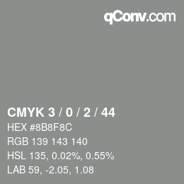 颜色代码: CMYK 3 / 0 / 2 / 44 | qconv.com