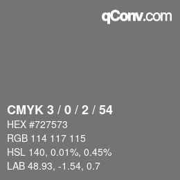 颜色代码: CMYK 3 / 0 / 2 / 54 | qconv.com