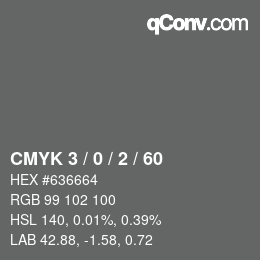 颜色代码: CMYK 3 / 0 / 2 / 60 | qconv.com