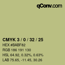 颜色代码: CMYK 3 / 0 / 32 / 25 | qconv.com