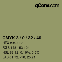 カラーコード: CMYK 3 / 0 / 32 / 40 | qconv.com