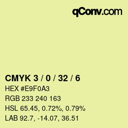 カラーコード: CMYK 3 / 0 / 32 / 6 | qconv.com