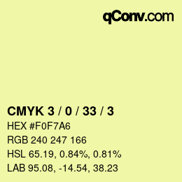 Color code: CMYK 3 / 0 / 33 / 3 | qconv.com