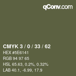 颜色代码: CMYK 3 / 0 / 33 / 62 | qconv.com