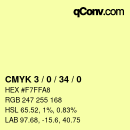 Color code: CMYK 3 / 0 / 34 / 0 | qconv.com