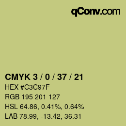 カラーコード: CMYK 3 / 0 / 37 / 21 | qconv.com