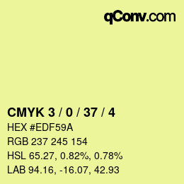 カラーコード: CMYK 3 / 0 / 37 / 4 | qconv.com