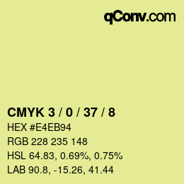 カラーコード: CMYK 3 / 0 / 37 / 8 | qconv.com