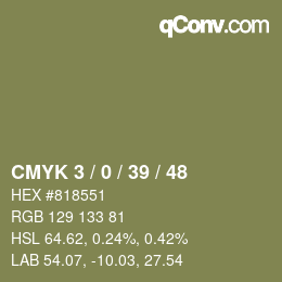 颜色代码: CMYK 3 / 0 / 39 / 48 | qconv.com