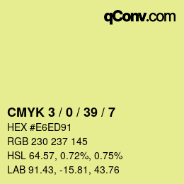 カラーコード: CMYK 3 / 0 / 39 / 7 | qconv.com