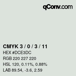 颜色代码: CMYK 3 / 0 / 3 / 11 | qconv.com